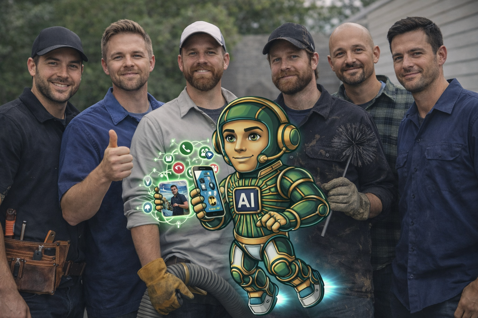 Call2Job AI agent assisting garage door, locksmith and air duct technicians